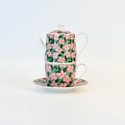 Flower Blooming Cup&Saucer&Jug