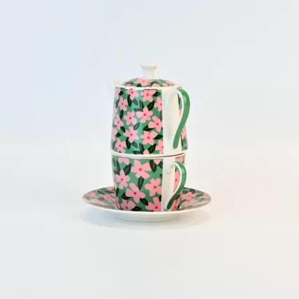 Flower Blooming Cup&Saucer&Jug
