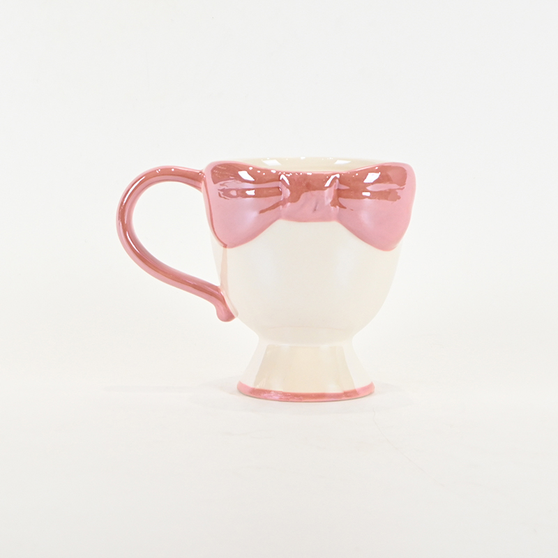 Bow Embossed Mug - pink