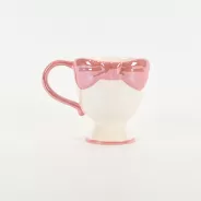 Bow Embossed Mug - pink