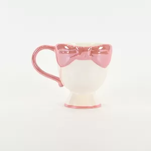 Bow Embossed Mug - pink