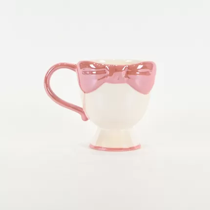 Bow Embossed Mug - pink