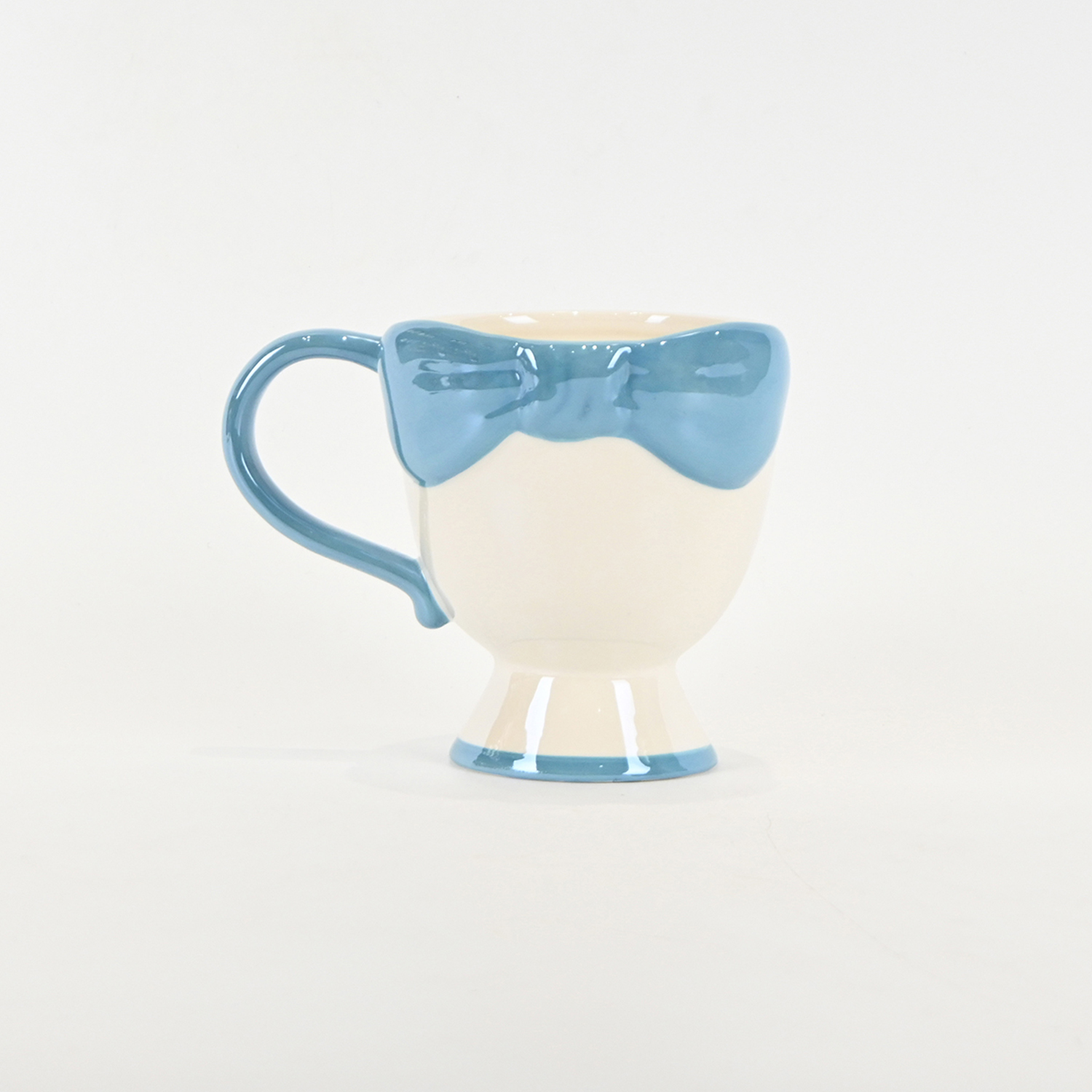Bow Embossed Mug - blue