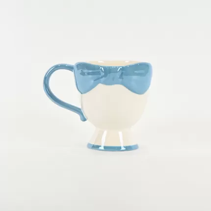 Bow Embossed Mug - blue