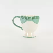 Bow Embossed Mug - green