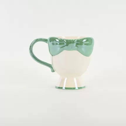 Bow Embossed Mug - green