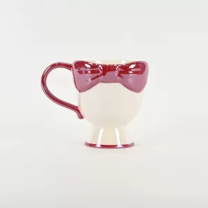 Bow Embossed Mug - red