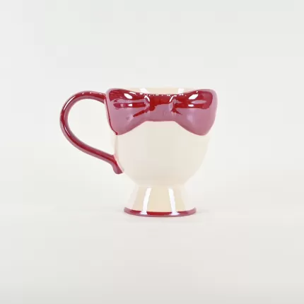 Bow Embossed Mug - red