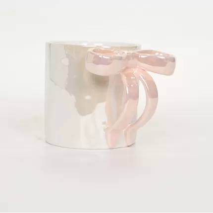 Bow Mug-pearl pink