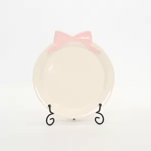 Bow Plate-cream pink