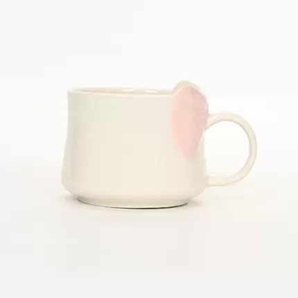 Bow Mug-cream pink