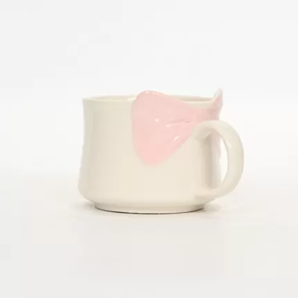 Bow Mug-cream pink