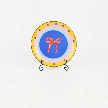 Polka Dot Bow Cake Plate
