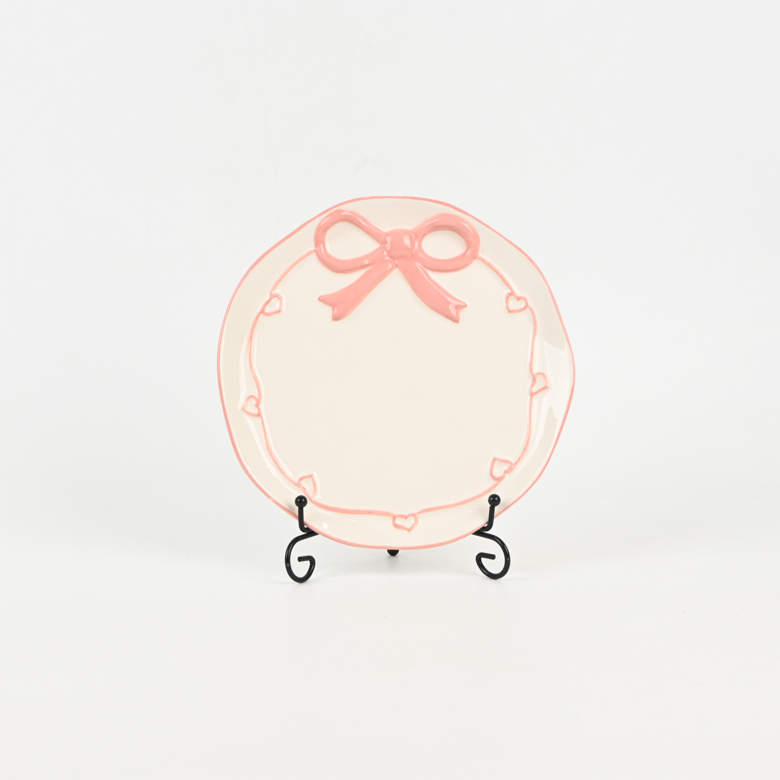 Heart Bow Plate-pink