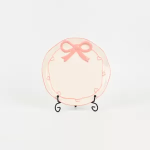 Heart Bow Plate-pink