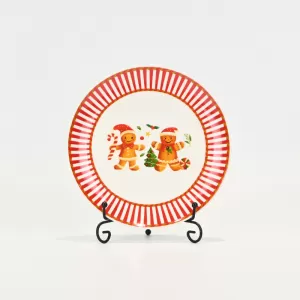 Striped Gingerbread Man Plate