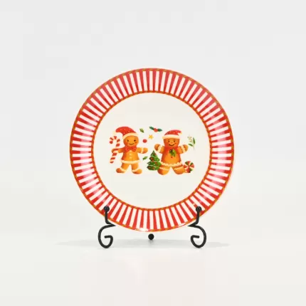 Striped Gingerbread Man Plate
