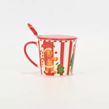 Striped Gingerbread Man Mug