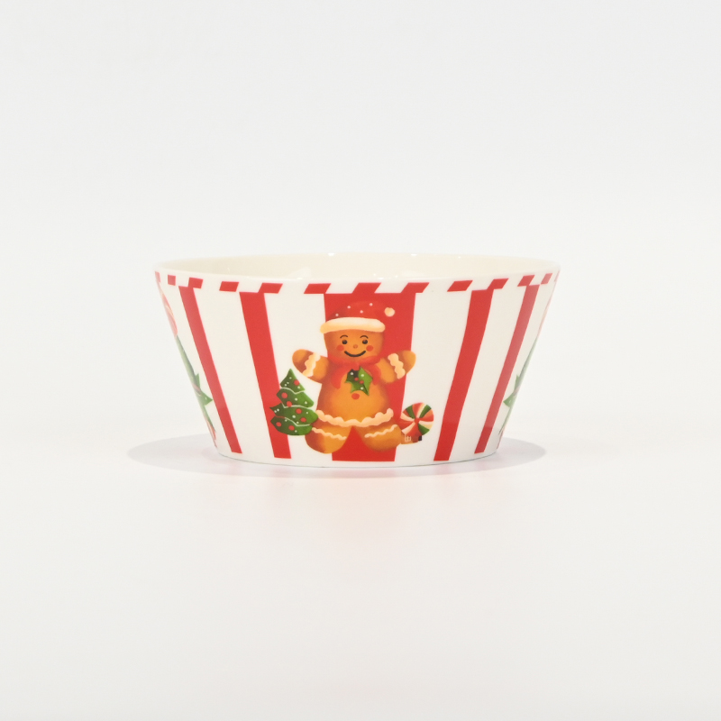 Striped Gingerbread Man Bowl