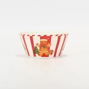 Striped Gingerbread Man Bowl