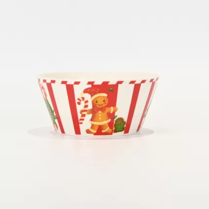 Striped Gingerbread Man Bowl