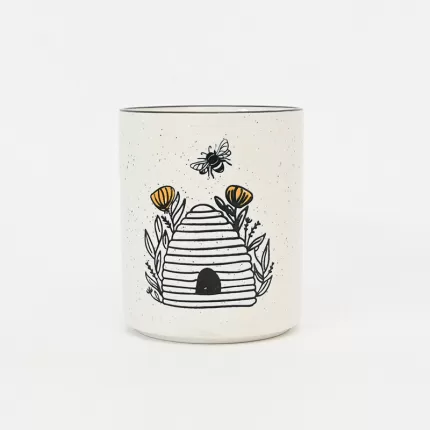 Bee Loved Blossoms Container-white