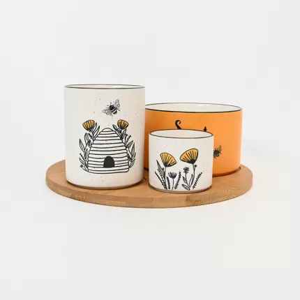 Bee Loved Blossoms Bowl-white