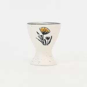 Yellow Flower  Egg Cup-white