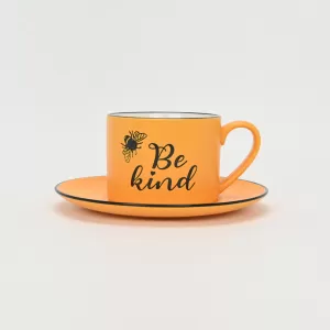 Bee Quote Cup&Saucer-yellow