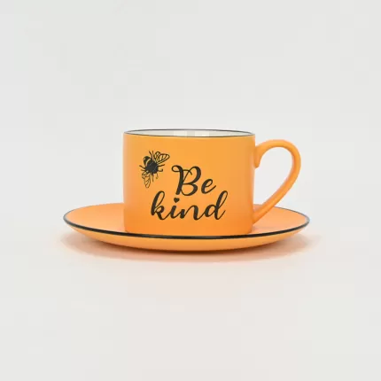 Bee Quote Cup&Saucer-yellow