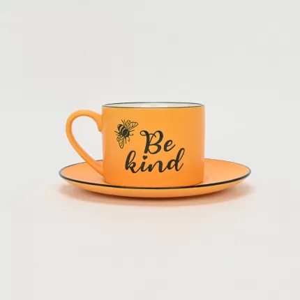 Bee Quote Cup&Saucer-yellow