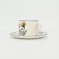 Yellow Flower Cup&Saucer-white