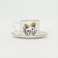 Yellow Flower Cup&Saucer-white