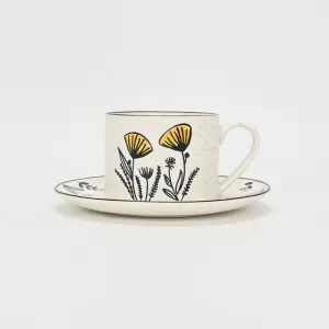 Bee Quote Cup&Saucer-yellow