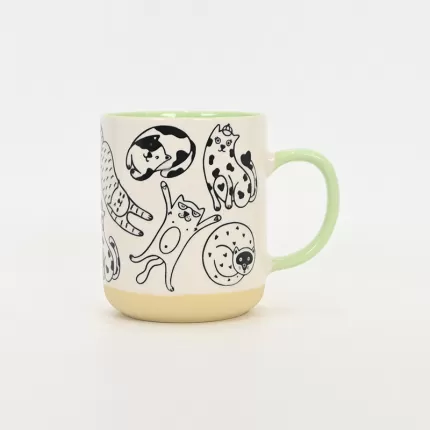 Cat Party Mug-green