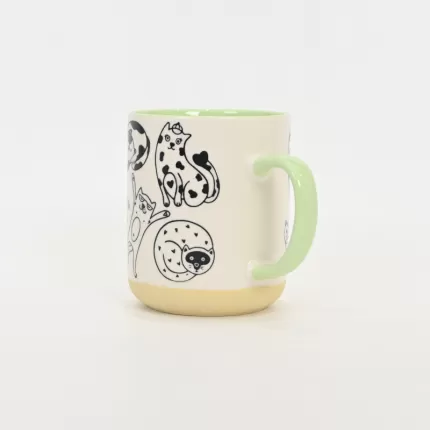 Cat Party Mug-green