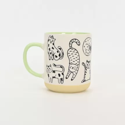 Cat Party Mug-green