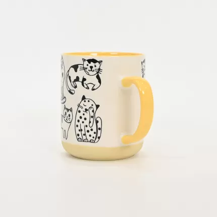 Cat Party Mug-yellow
