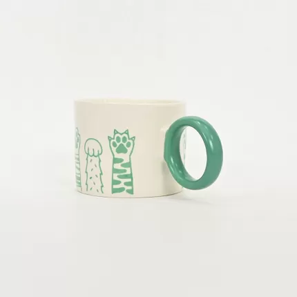 Languid Cat Paw Mug-green