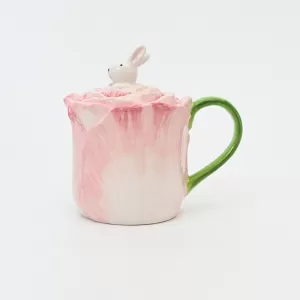 Floral Bunny Mug with Lid