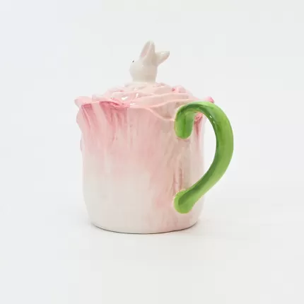 Floral Bunny Mug with Lid