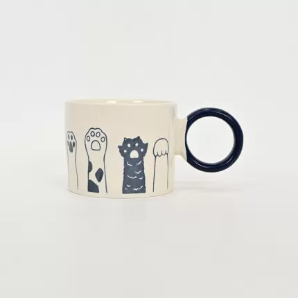 Languid Cat Paw Mug-blue