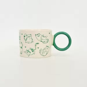 Languid Cat Mug-green