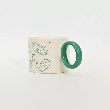 Languid Cat Mug-green
