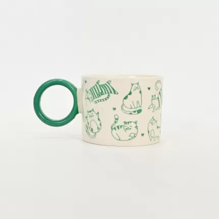 Languid Cat Mug-green