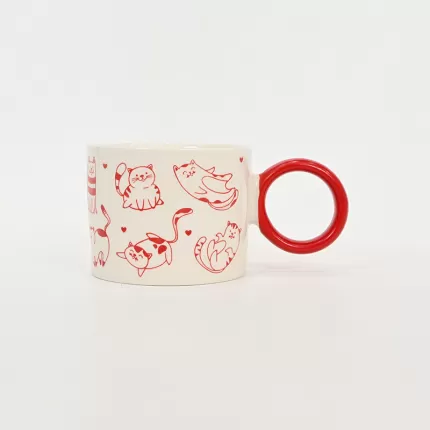 Languid Cat Mug-red