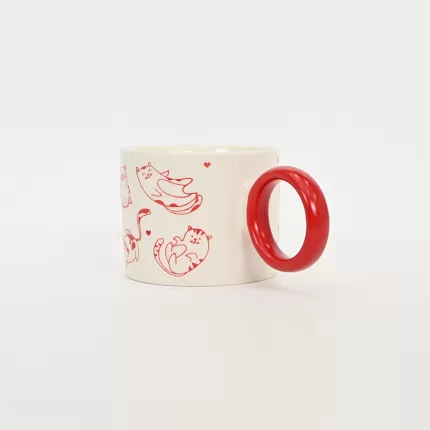 Languid Cat Mug-red