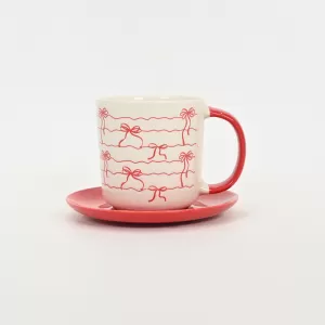 Bow Melody Cup&Saucer-red