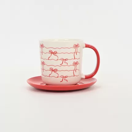 Bow Melody Cup&Saucer-red