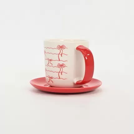 Bow Melody Cup&Saucer-red
